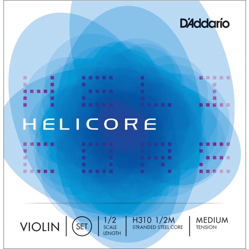 D'Addario Helicore Violin String Set, 1/2 Scale, Medium Tension
