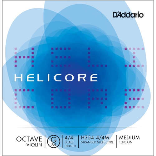 Helicore Octave Violin Single G String, 4/4 Scale, Medium Tension