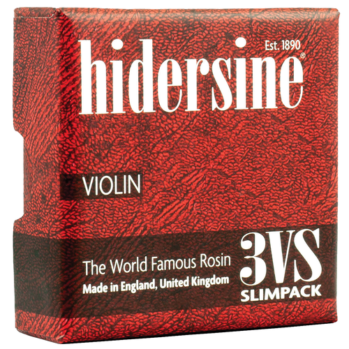 Hidersine Slim Light Violin Rosin 15g - Amber Coloured, Hard, Grip Profile #4, Suitable for All Players, Made in England