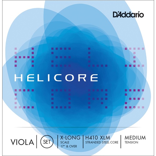 D'Addario Helicore Viola String Set, Extra Long Scale, Medium Tension