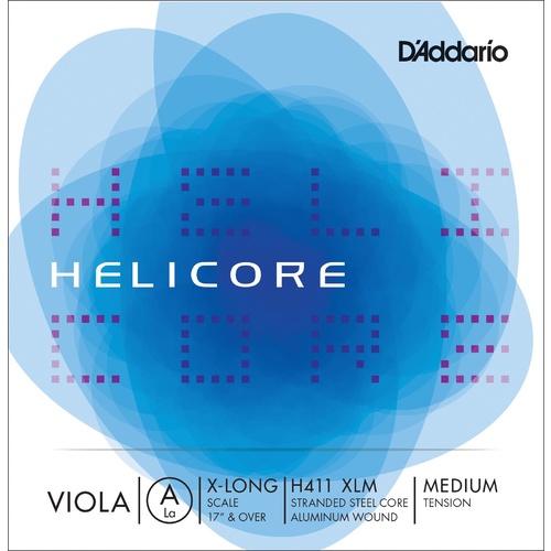 D'Addario Helicore Viola Single A String, Extra Long Scale, Medium Tension