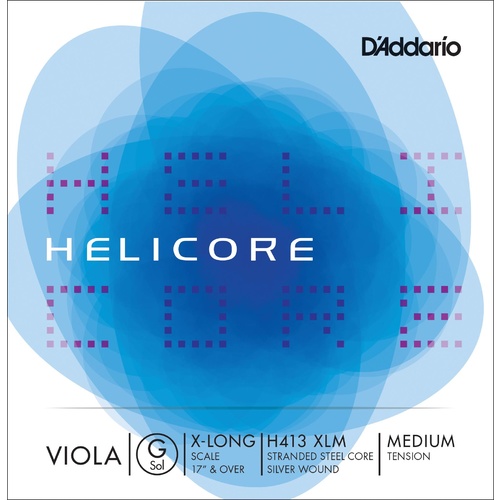 D'Addario Helicore Viola Single G String, Extra Long Scale, Medium Tension