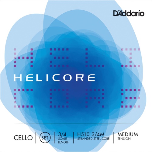 D'Addario Helicore Cello String Set, 3/4 Scale, Medium Tension