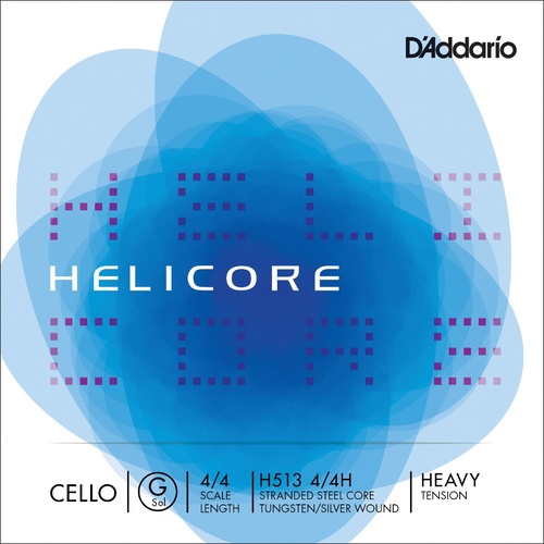 D'Addario Helicore Cello Single G String, 4/4 Scale, Heavy Tension
