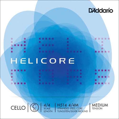 D'Addario Helicore Cello Single C String, 4/4 Scale, Medium Tension