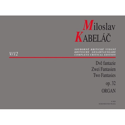 Kabelac - 2 Fantasies Op 32 For Organ (Softcover Book) Book