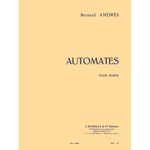 Andres Automates for Harp by Bernard Andres - Hamelle & Cie