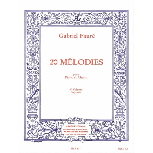 20 Melodies Vol 3 High Voice/Piano