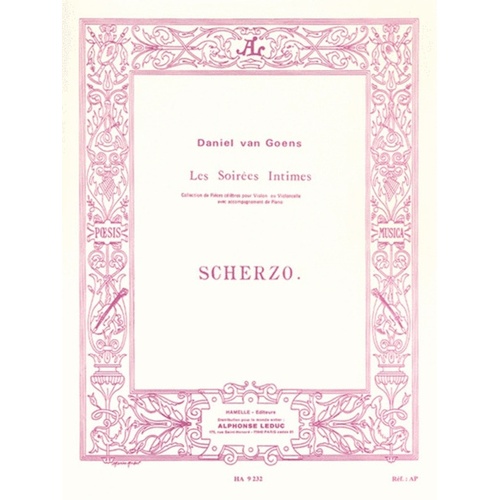 Scherzo Op 12 For Cello And Piano Book