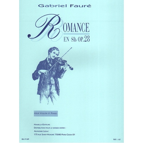 Faure - Romance B Flat Major Op 28 Violin/Piano (Softcover Book)