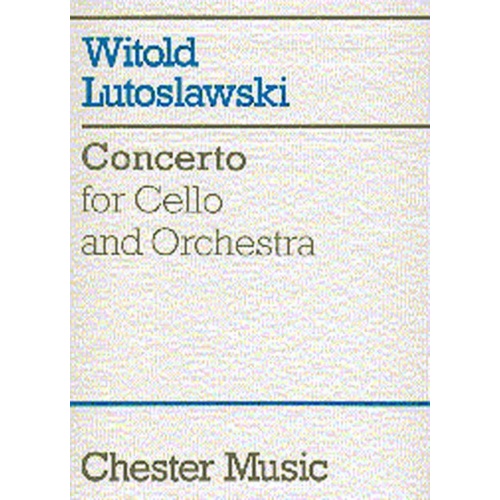 Lutoslawski Concerto For Cello And Orch. Score Book