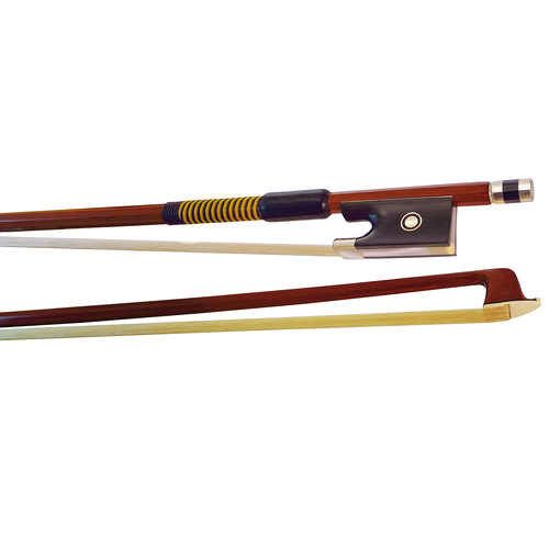 Hidersine HBO-VN34 Advancing Student Violin Bow 3/4 Size - Bulletwood Octagonal Stick, Silverplated Copper Wire Grip, Nickel Mounted Ebony Frog