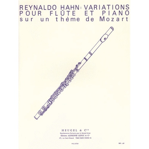 Hahn - Variations On Theme Of Mozart Flute/Piano (Softcover Book)