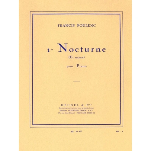 Poulenc Nocturne No 1 in C Major for Piano Solo - Heugel & Cie