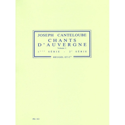 Canteloube - Chants Dauvergne Vol 1 Score Book
