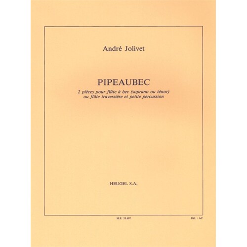 Jolivet - Pipeaubec For Flute And Percussion (Softcover Book)