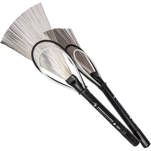 Headhunters Dreamcatchers REM Hybrid Drum Brushes - 1 Pair, Adjustable Nylon Hoops, Wire Brush