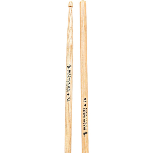 Headhunters Hickory Classic 7A Wood Tip Drum Sticks - 1 Pair