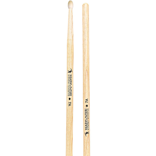 Headhunters Hickory Classic 7A Drum Sticks Nylon Tip (1-Pair)