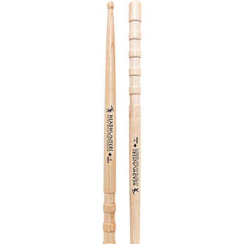 Headhunters Maple Grooves LL Wood Tip Drum Sticks - 1 Pair, 405mm Length, Canadian Rock Maple