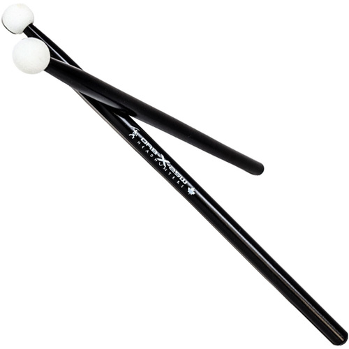 Headhunters ORB-X-25W Percussion Mallets (1-Pair) with 25mm White Head and Black Maple Stick