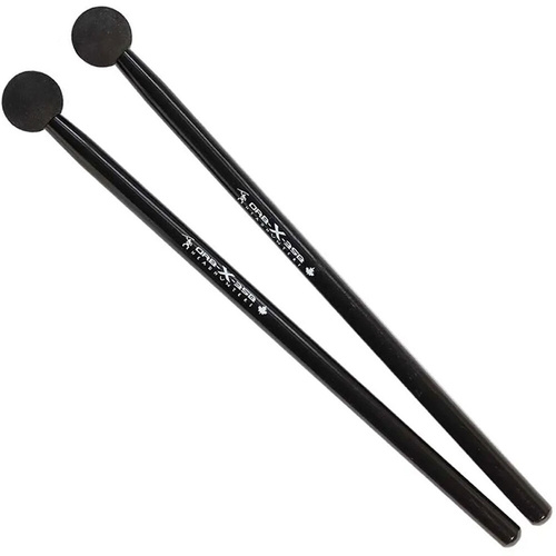 Headhunters ORB-X-35B Standard Percussion Mallets - 1 Pair, 35mm Black Mallet Head, Black Maple Drum Stick, Lightweight for Drums and Orff Instruments