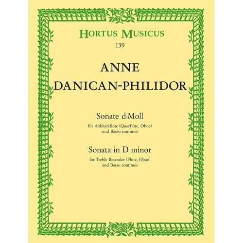 Sonata D Min Tre Or Flute Or Ob/Piano Book