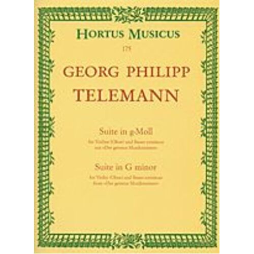 Suite For Violin G Minor Twv 41 Book