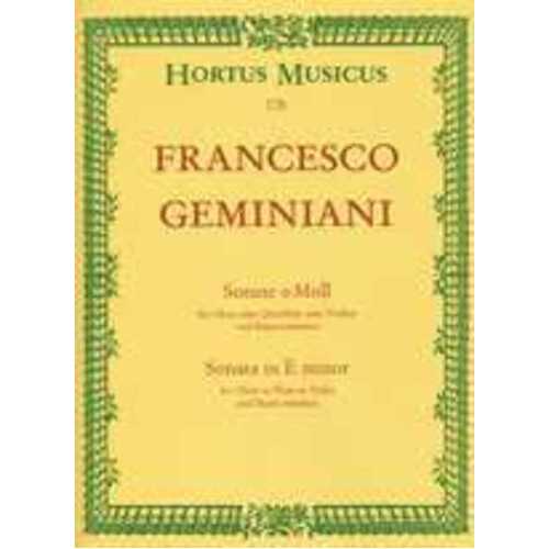 Geminiani - Sonata E Min Oboe (Flute/Violin)/Piano (Softcover Book)