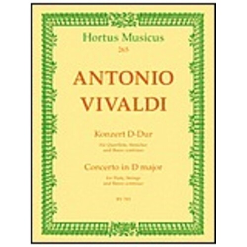 Concerto D Rv 783 Flute Strings Bc (Score / Parts) Book