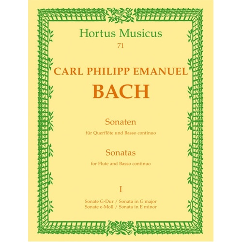 Sonatas Book 1 G Wq 123 E Wq 124 Flute Piano Book