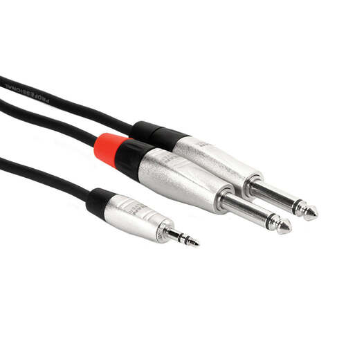 Hosa Pro Stereo Breakout - REAN 3.5 mm TRS to Dual 1/4 in TS