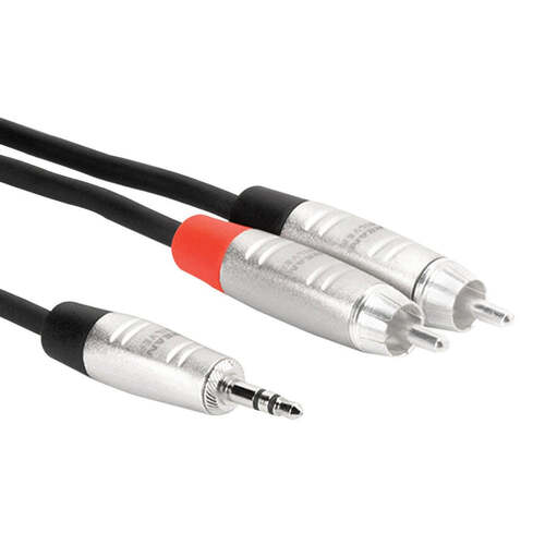 Hosa Pro Stereo Breakout - REAN 3.5mm TRS to Dual RCA