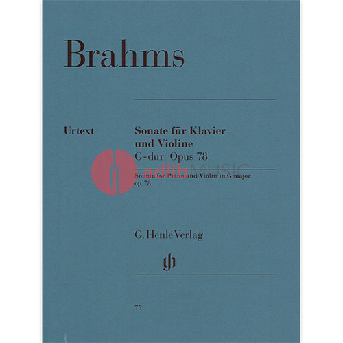 Brahms - Sonata in G Major Op. 78 for Violin and Piano Accompaniment Henle HN075