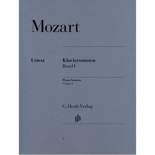 Mozart Piano Sonatas Vol 1 Urtext Edition by G. Henle Verlag, Edited by Ernst Herttrich, Fingered by Hans-Martin Theopold, 156 Pages