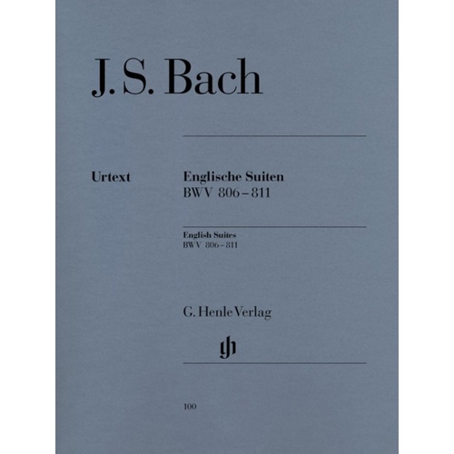 Bach - 6 English Suites Bwv 806-811 Urtext (Softcover Book)