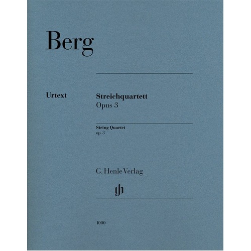 Alban Berg String Quartet Op. 3 - Viola, Cello, Violin Parts, G. Henle Verlag, 142 Pages