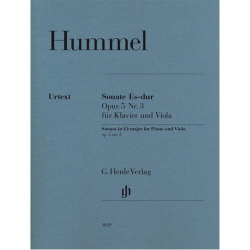 Sonata E Flat Op 5 No 3 Viola Piano Urtext (Softcover Book)