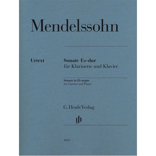 Sonata in E Flat Major for Clarinet by Mendelssohn, G. Henle Verlag, 1 Page