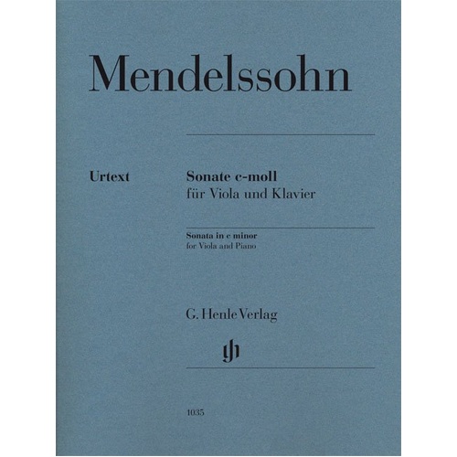 Mendelssohn Sonata in C Minor for Viola and Piano Urtext Edition