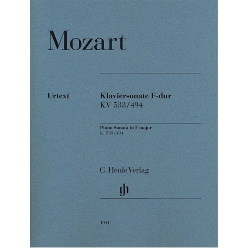 Piano Sonata in F Major K 533/494 by Mozart - Piano Solo, 25 Pages, Published by G. Henle Verlag
