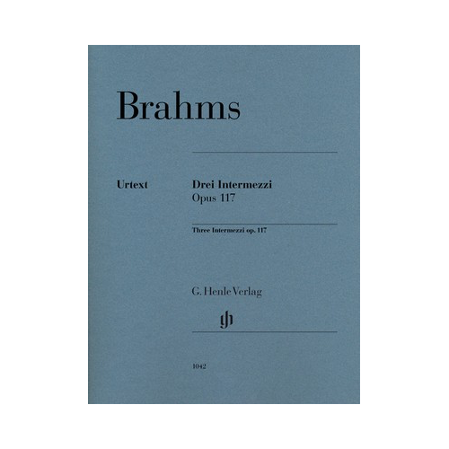 Brahms - 3 Intermezzi Op. 117 Piano Solo Sheet Music Henle HN1042