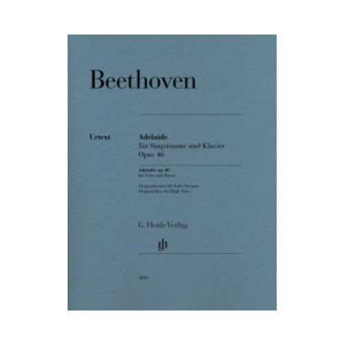 Adelaide Op 46 for High Voice and Piano - Vocal Sheet Music by Beethoven