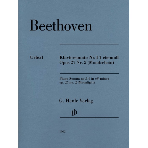 Beethoven - Sonata Op. 27 No. 2 C# Minor Moonlight Urtext Piano Solo Henle HN1062