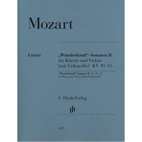 Wunderkind Sonatas Vol. 2 K 10 - 15 for Violin and Piano by Wolfgang Amadeus Mozart