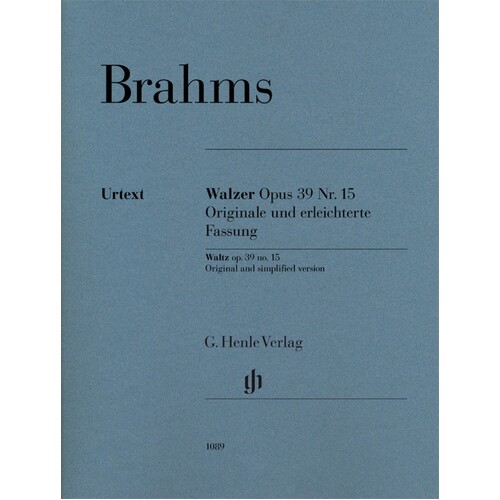 Brahms - Waltz Op 39 No 15 Original And Simplified Version (Softcover Book)