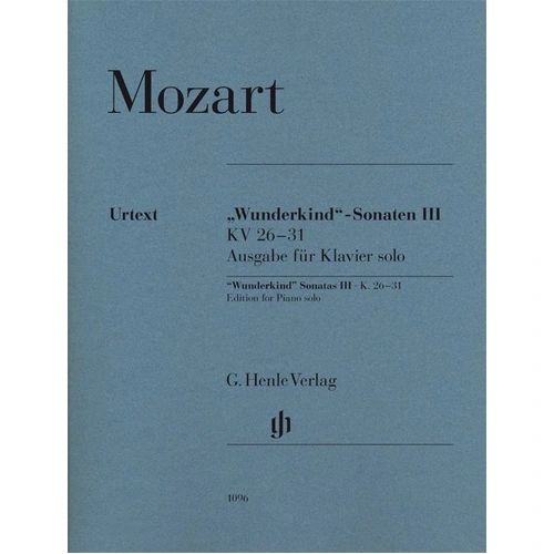 Wunderkind Sonatas Book 3 K 26-31 Urtext Edition for Piano Solo