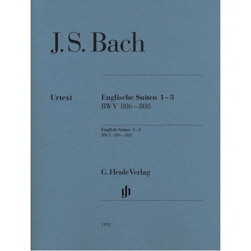 English Suites 1-3 Bwv 806-808 Without Fingering (Softcover Book)