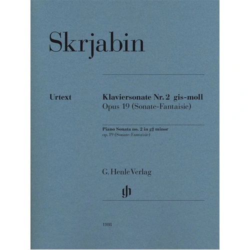 Piano Sonata No 2 G# Min Op 19 by Alexander Scriabin, Urtext Edition, 32 Pages, G. Henle Verlag
