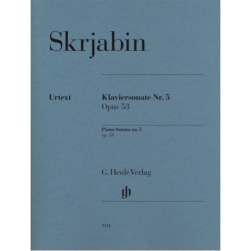 Piano Sonata No. 5 Op. 53 by Alexander Scriabin - Piano Solo Urtext Edition, G. Henle Verlag, 1 Page